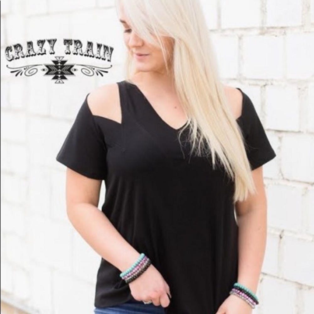 Crazy Train Black Camino Cut Out Tee.  Date Night